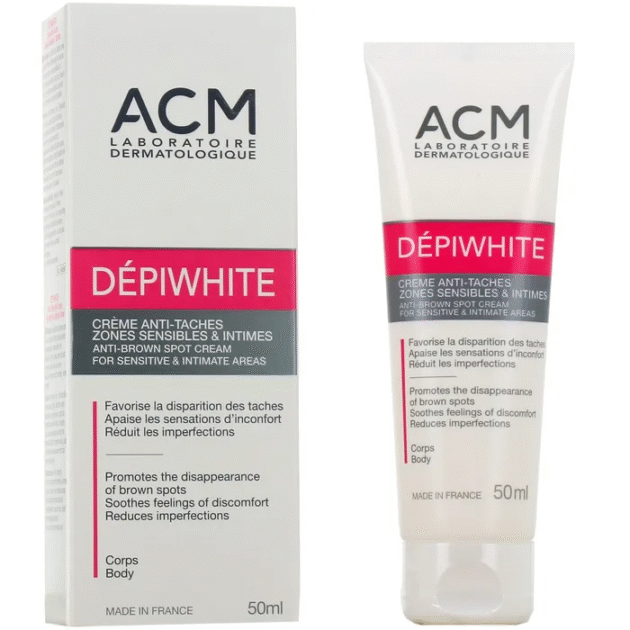 Acm DEPIWHITE - Crème Anti-Taches Zones Sensibles et Intimes - Corps - Tous Types de Peaux, 50ml
