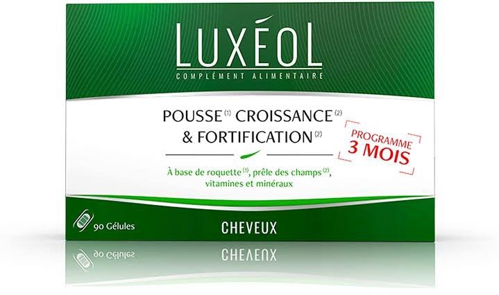 Luxéol Pousse Croissance & Fortification 3 mois, Favorise la Pousse des Cheveux, Complément Alimentaire, 90 Gélules